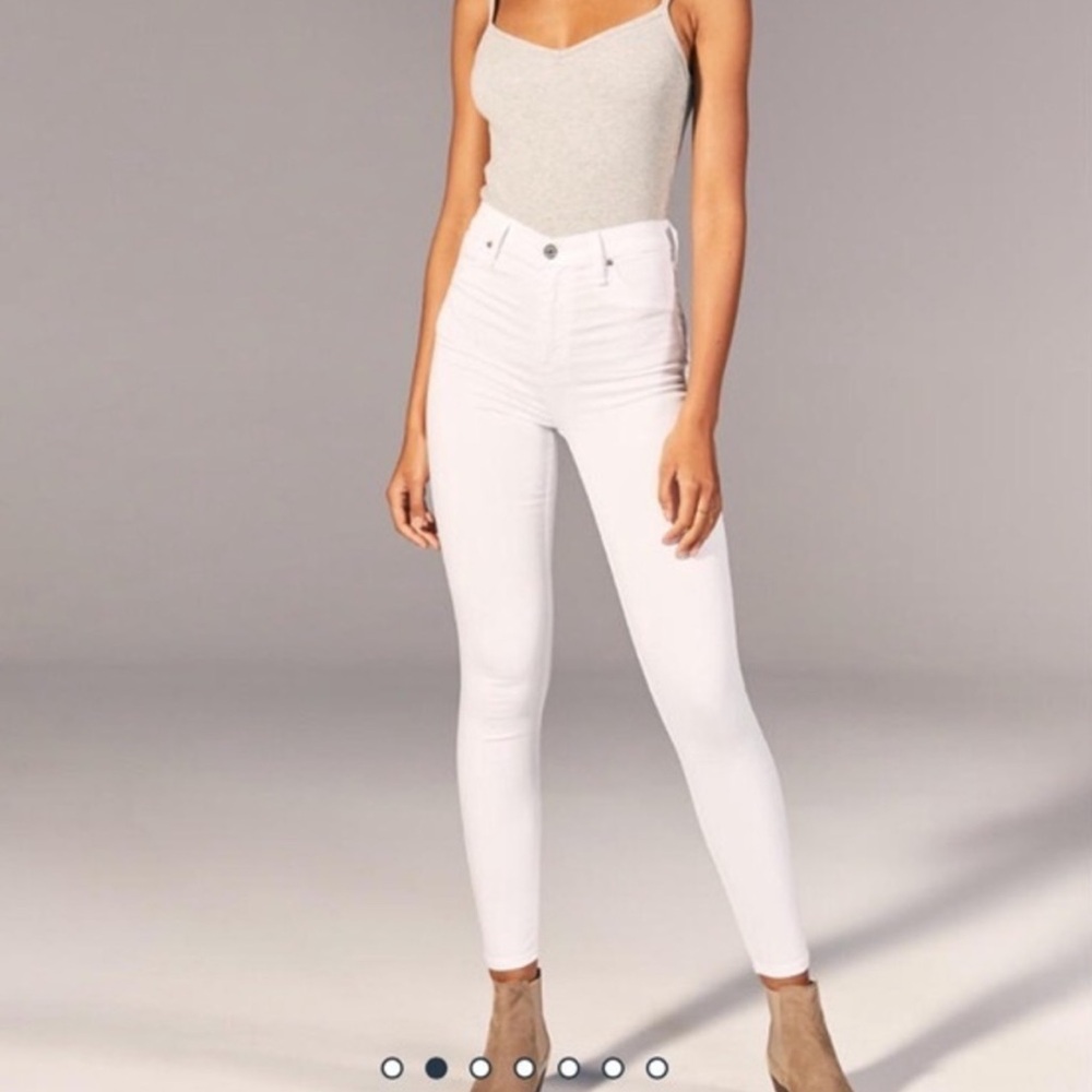 Abercrombie Simone high rise super skinny white denim pants size 8 29 regular
